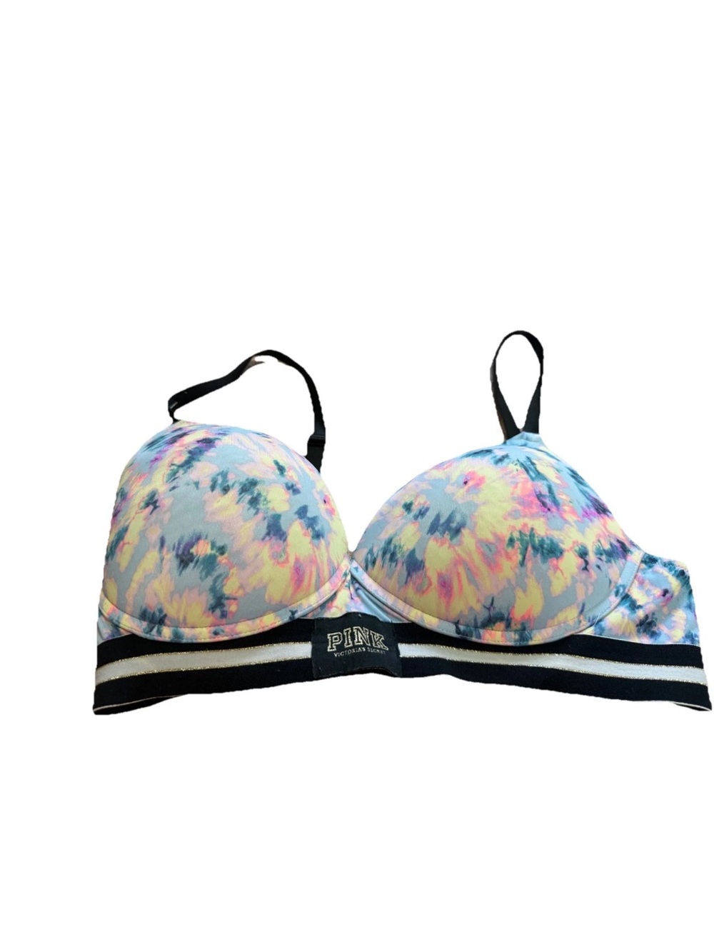 Victoria Secret Women’s Blue Tie Dye Wear Everywhere Push Up Bra! 36C
